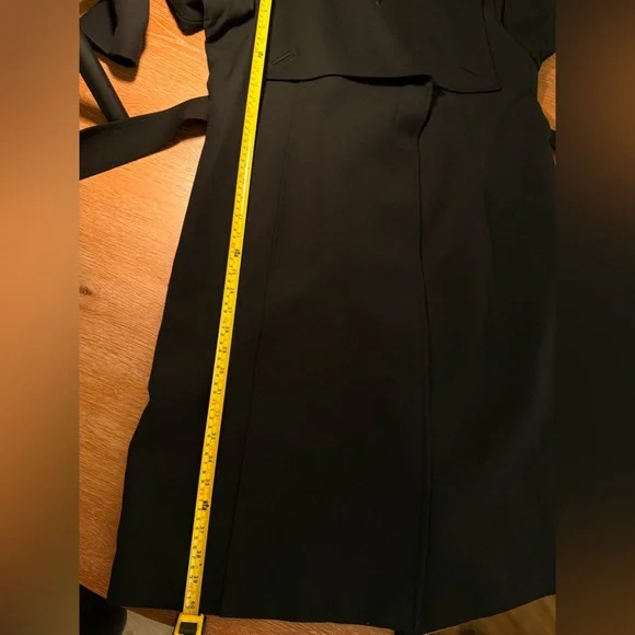 Lilian by Debenhams Black Belted Coat / Trench-Style Jacket – Tailored – Heavy - Picture 11 of 11